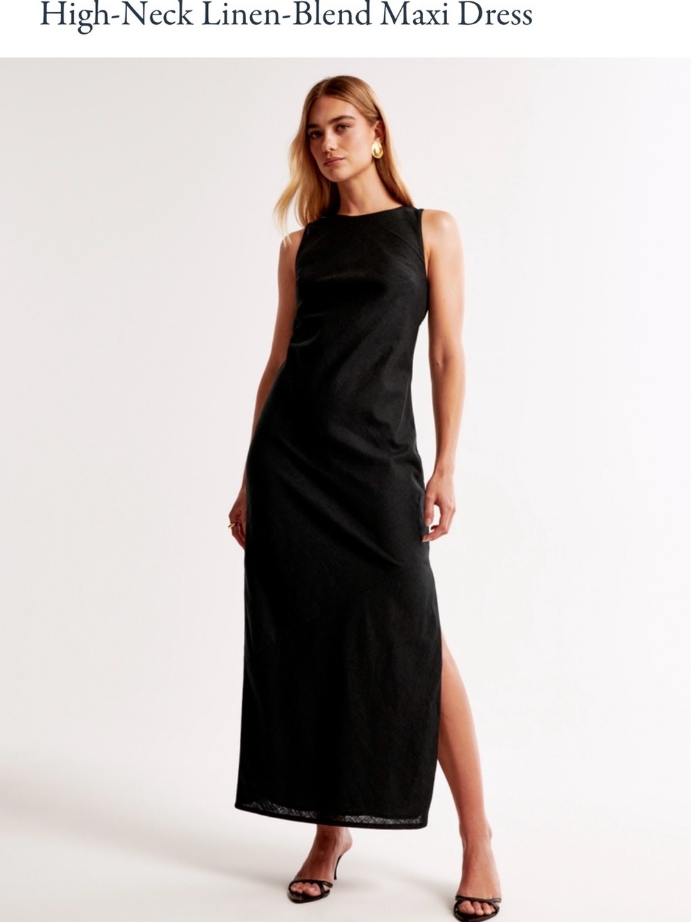 Abercrombie & Fitch Black High-Neck Maxi Dress